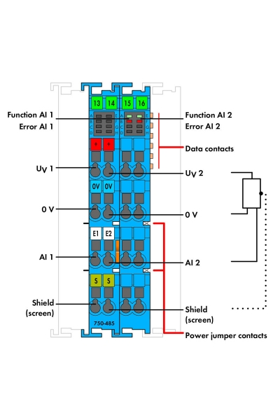 Wago 750-485 Tek Uçlu 4-20mA Eex i 2 Kanal Analog Input Modülü - Thumbnail