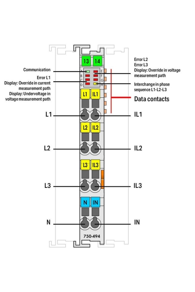 Wago 750-494/000-005 1-20.000A 3 Faz Enerji Analizörü - Thumbnail