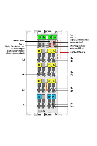 Wago - Wago 750-495/000-002 690V 1A 3 Faz Enerji Analizörü Wago 750-495/000-002 690V 1A 3 Faz Enerji Analizörü - Thumbnail