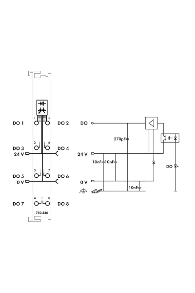 Wago 750-530 24V DC 0.5A 8 Kanal Dijital Çıkış Modülü - Thumbnail