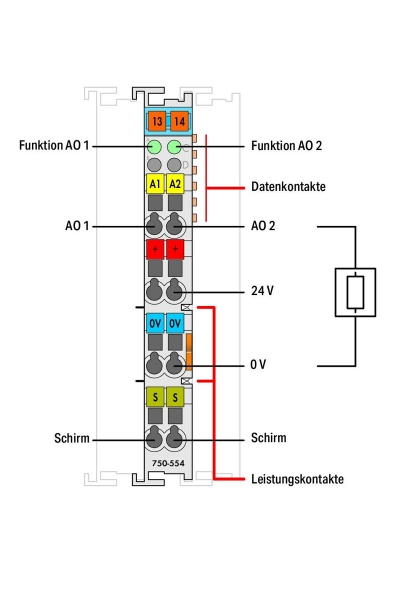 Wago 750-554 4-20mA 2 Kanal Analog Çıkış Modülü - Thumbnail