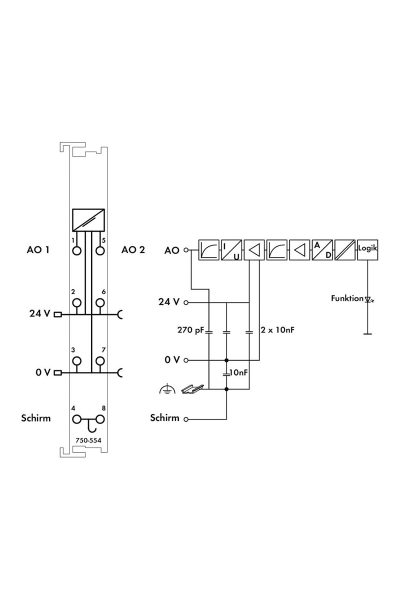 Wago 750-554 4-20mA 2 Kanal Analog Çıkış Modülü - Thumbnail