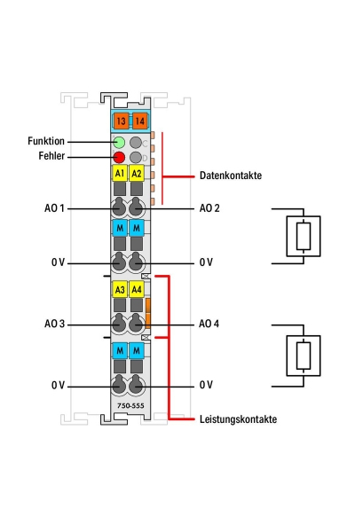Wago 750-555 4-20mA 4 Kanal Analog Çıkış Modülü - Thumbnail