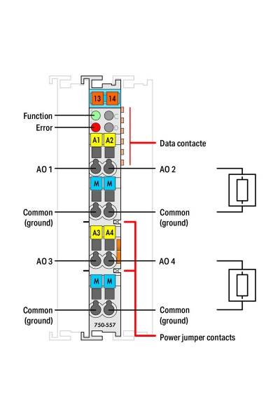 Wago 750-557 10V 4 Kanal Analog Çıkış Modülü - Thumbnail