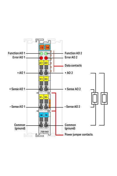 Wago 750-562 10 V 0-10V 2 Kanal Analog Çıkış Modülü - Thumbnail