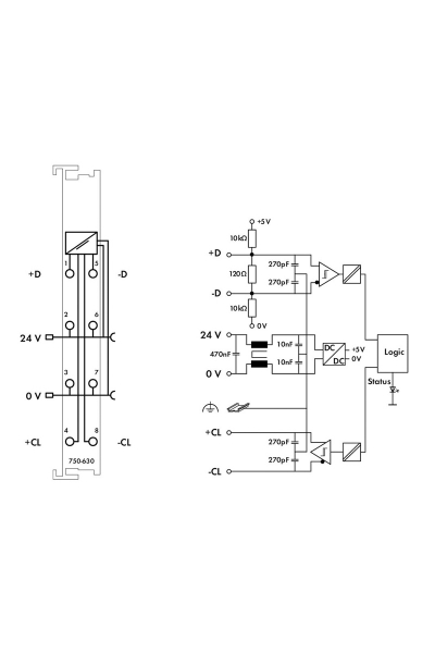 Wago 750-630 24 Bit 125 kHz SSI Transmitter Interface - Thumbnail