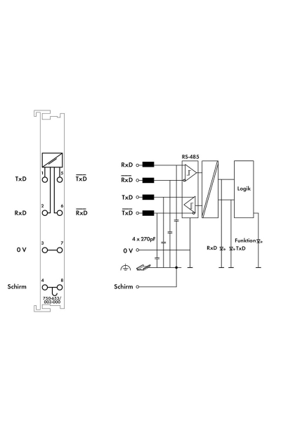 Wago 750-653/003-000 RS485 1200-19200 Baud Serial Interface - Thumbnail