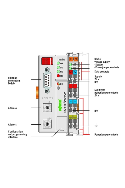 Wago 750-815/300-000 MODBUS RS485 150Bd-115 2 kBd Kontrolör - Thumbnail