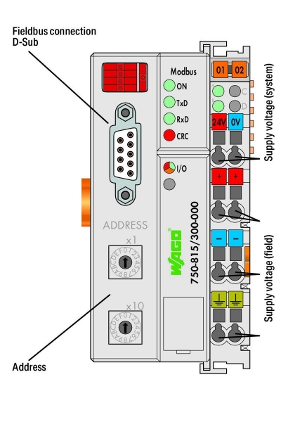 Wago 750-815/300-000 MODBUS RS485 150Bd-115 2 kBd Kontrolör - Thumbnail
