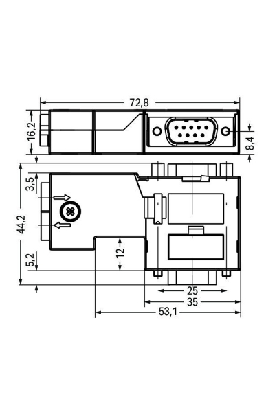 Wago 750-972 S7 PROFIBUS D-Sub Erkek Dişi Konnektör - Thumbnail