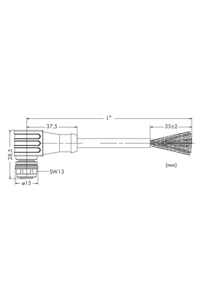 Wago 756-1502/060-050 90 Derece Açılı 5m S-Bus Sistem Kablosu - Thumbnail