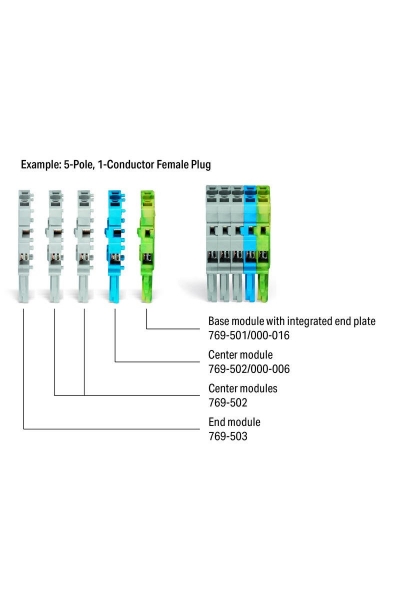 Wago 769-501/000-006 250 Adet 1 Kutuplu Dişi Konnektör Başlangıç Modülü - Thumbnail