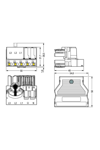 Wago 770-611 10 Adet 0.5-4mm2 Winsta Midi 3 Faz Dağıtım Konnektörü - Thumbnail