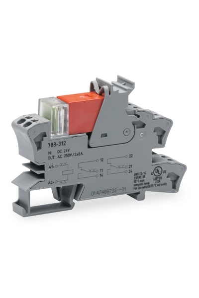 Wago 788-312 Dc 24V 2x8A Soketli Durum Göstergeli Röle Modülü - Thumbnail