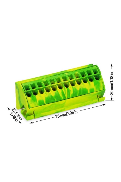 Wago 812-100 10 Adet 4mm2 Sarı Yeşil 12 Kutuplu Topraklama Bara Klemensi - Thumbnail