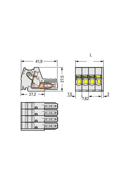 Wago 831-3104 24 Adet 10mm2 4 Kutuplu MCS Dişi Konnektör - Thumbnail