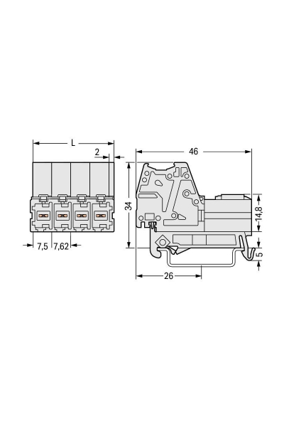 Wago 831-3202/007-000 48 Adet 2 Kutuplu 10mm2 MCS Erkek Konnektör - Thumbnail