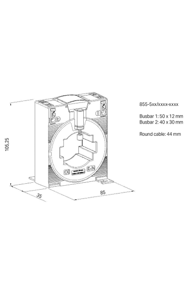 Wago - Wago 855-305/100-201 100A-5A 2.5VA Akım Trafosu Wago 855-305/100-201 100A-5A 2.5VA Akım Trafosu - Thumbnail