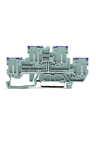 Wago - Wago 870-158 50 Adet 4mm2 Gri 4 Pin 2 Katlı İçten Köprülü Ray Klemens