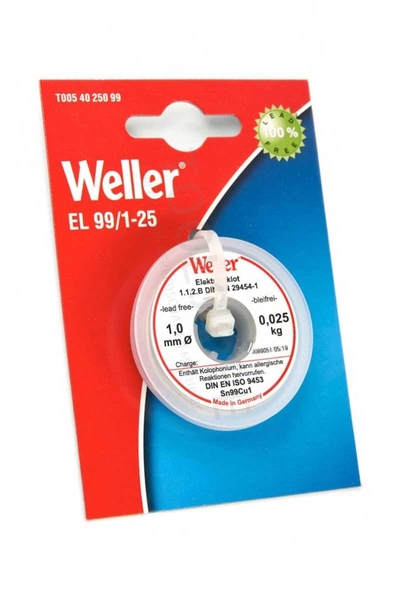 Weller - Weller T0054025099 EL99/1-25 Kurşunsuz Lehim Teli Weller T0054025099 EL99/1-25 Kurşunsuz Lehim Teli - Thumbnail